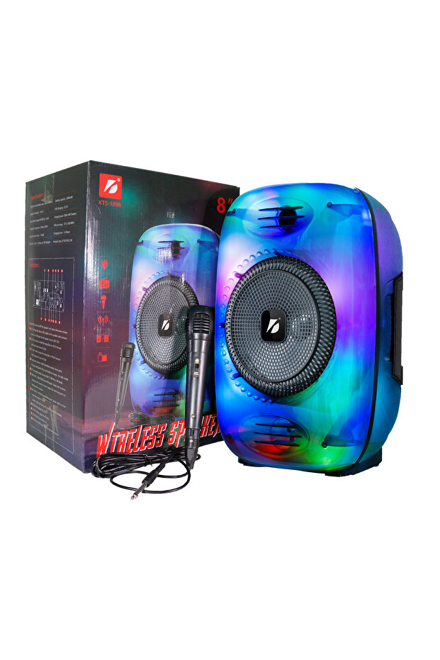 SokShop Boxă karaoke KTS-1896 cu subwoofer de 15 inci, iluminare LED și încărcare solară