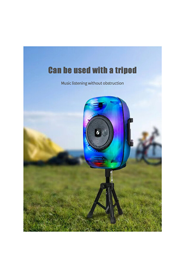 SokShop Boxă karaoke KTS-1896 cu subwoofer de 15 inci, iluminare LED și încărcare solară - imagine 5