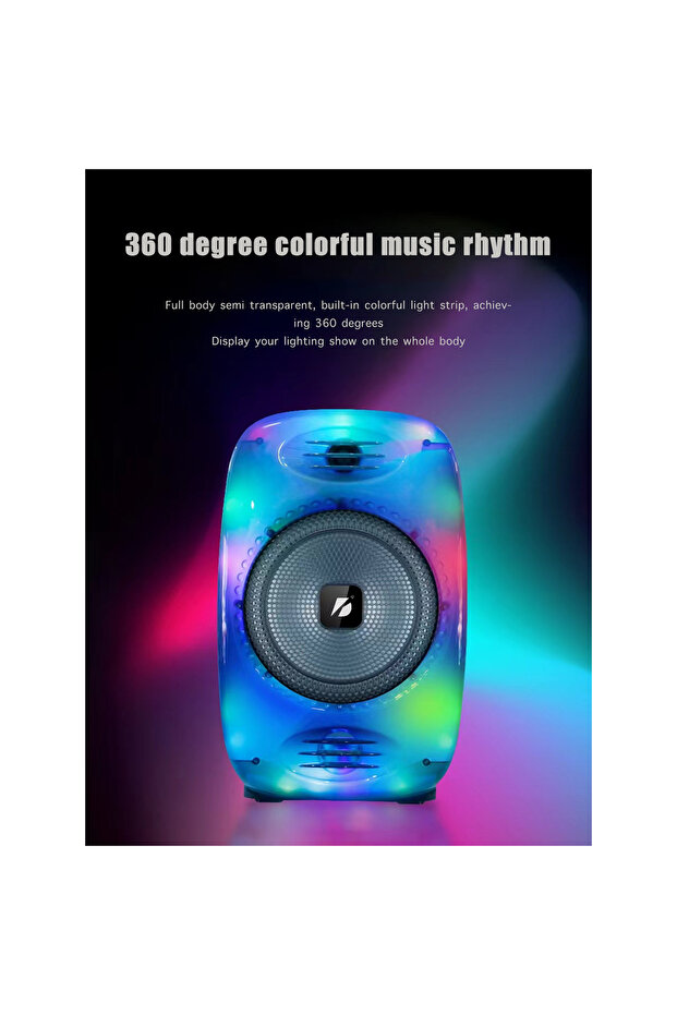 SokShop Boxă karaoke KTS-1896 cu subwoofer de 15 inci, iluminare LED și încărcare solară - imagine 3