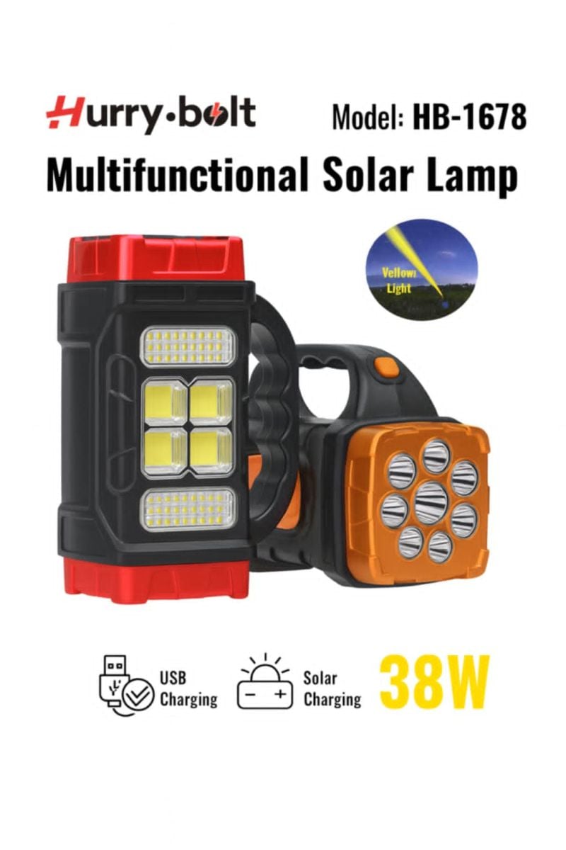 Lampă solară multifuncțională Hurry Bolt HB-1678, 38W